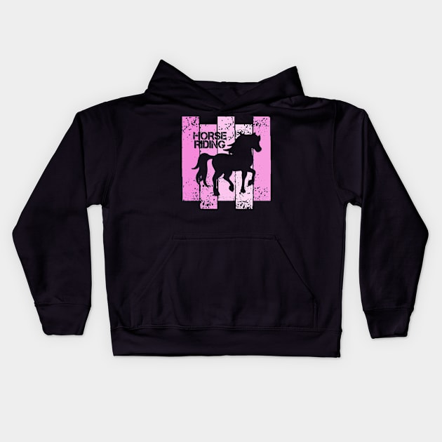 Horse Riding Kids Hoodie by Imutobi